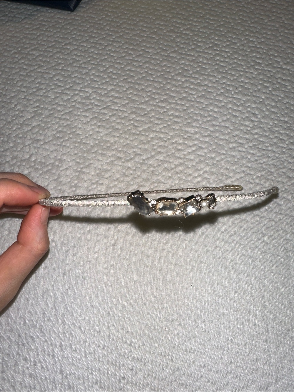 Crystal Accent Ivory Headband for Women